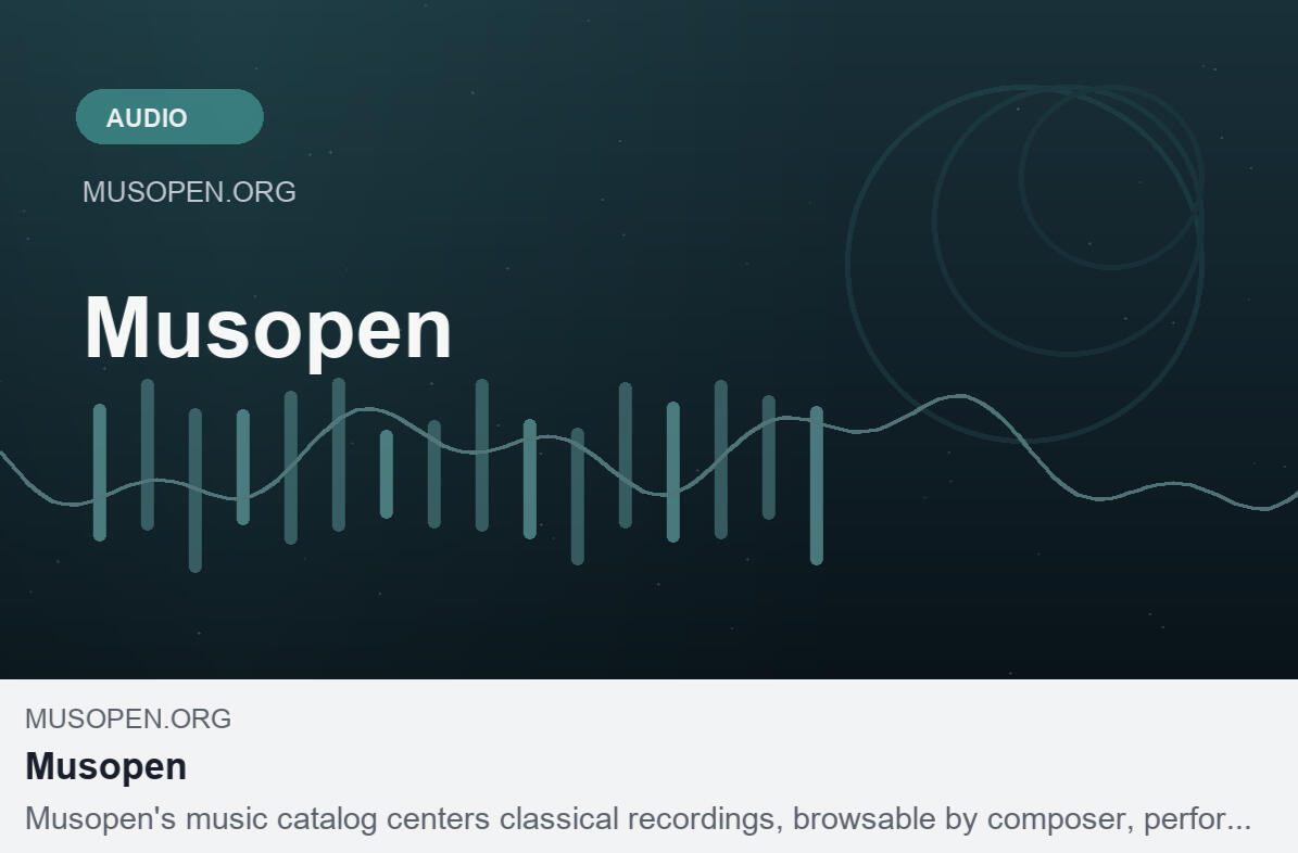 Musopen public-domain music source