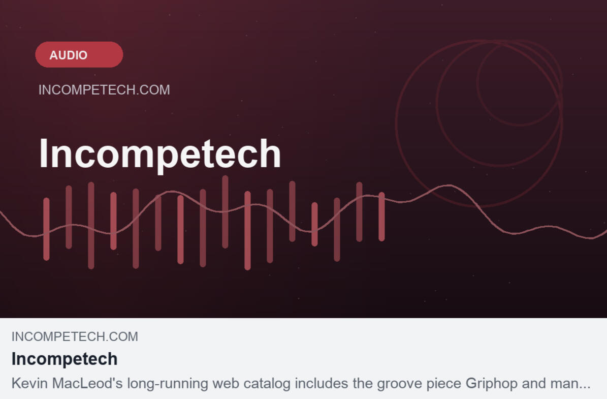 Incompetech royalty-free music source